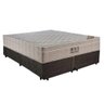 Cama Box Casal Suede Bipartido + Colchão Ortobom Airtech Molas Ensacadas 65x138x188 Cor:marrom - 1