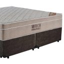Ver imagem 2 de Cama Box Casal Suede Bipartido + Colchão Ortobom Airtech Molas Ensacadas 65x138x188 Cor:marrom