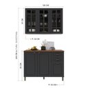 Ver imagem 2 de Armário de Cozinha Modulada Compacta Fidelitá Nara 100% MDF 2 Peças 120cm 6 Portas 2 Gavetas com