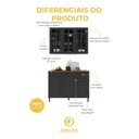 Ver imagem 5 de Armário de Cozinha Modulada Compacta Fidelitá Nara 100% MDF 2 Peças 120cm 6 Portas 2 Gavetas com