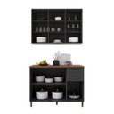 Ver imagem 4 de Armário de Cozinha Modulada Compacta Fidelitá Nara 100% MDF 2 Peças 120cm 6 Portas 2 Gavetas com