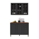 Ver imagem 1 de Armário de Cozinha Modulada Compacta Fidelitá Nara 100% MDF 2 Peças 120cm 6 Portas 2 Gavetas com