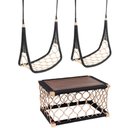 Ver imagem 1 de 2 Balanços Suspenso Mesa Tampo De Madeira Corda Náutica