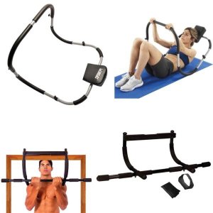 Kit Aparelho Abdominal Portátil Dobrável + Barra de Porta Multifuncional Liveup