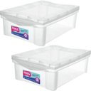 Ver imagem 1 de 2 Caixas Organizadoras Plásticas 13,5L Ordene com Tampa Radical Color Transparentes