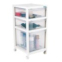 Ver imagem 1 de Gaveteiro Plastico Medio Transparente 3 Gavetas Ordene