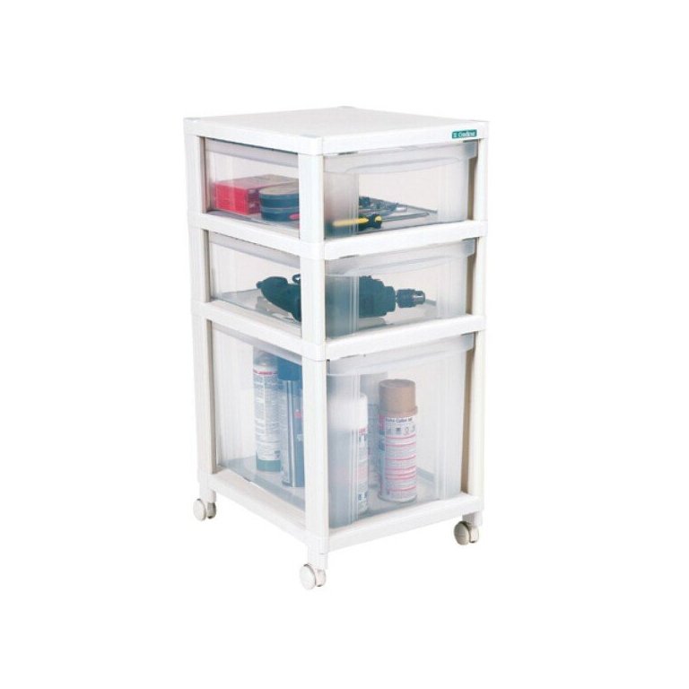 Gaveteiro Plastico Medio Transparente 3 Gavetas Ordene