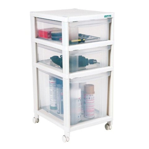 Gaveteiro Plastico Medio Transparente 3 Gavetas Ordene