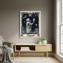 Ver imagem 1 de Quadro Decorativo Carta de Tarô o Eremita - 70x50cm:moldura Preta