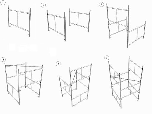 Andaime de Aço Carbono 100x100 Cm Ideal para Obras e Manutenção - 3