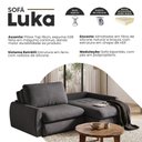 Ver imagem 3 de Sofá Retrátil Luka 2.10m Pillow Top 18cm Molas Ensacadas Conforto Premium para Sala - Cinza Escuro