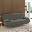 Ver imagem 2 de Sofá Cama Sala de Estar 193cm Belinda com Pés Alumínio Veludo Cinza G45 - Gran Belo
