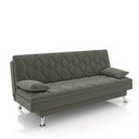 Ver imagem 1 de Sofá Cama Sala de Estar 193cm Belinda com Pés Alumínio Veludo Cinza G45 - Gran Belo