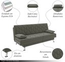 Ver imagem 3 de Sofá Cama Sala de Estar 193cm Belinda com Pés Alumínio Veludo Cinza G45 - Gran Belo