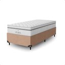 Ver imagem 7 de Cama Box Solteiro Bege + Colchão Paris Molas Branco Suede Bege/branco