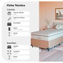 Ver imagem 3 de Cama Box Solteiro Bege + Colchão Paris Molas Branco Suede Bege/branco