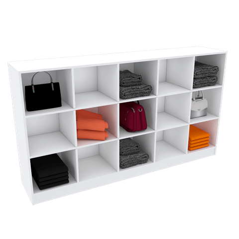 ARMÁRIO COLMÉIA 15 NICHOS VERTICAL M124.2021.B (LOJA, RODAPÉ) MUNDI MOVEIS