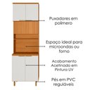 Ver imagem 4 de Paneleiro Duplo 6 Portas 226x70 cm MDF Bari Freijo Off Acetinado Poliman