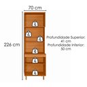 Ver imagem 3 de Paneleiro Duplo 6 Portas 226x70 cm MDF Bari Freijo Off Acetinado Poliman