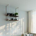 Ver imagem 1 de Nicho Branco Prateleira Suspensa Teto Sala Madeirado 80cm