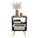 Ver imagem 3 de Mesa de Cabeceira Retro para Quarto Casal ou Solteiro Nicho Decoração 45x30,9x24,3 Cm (preto)