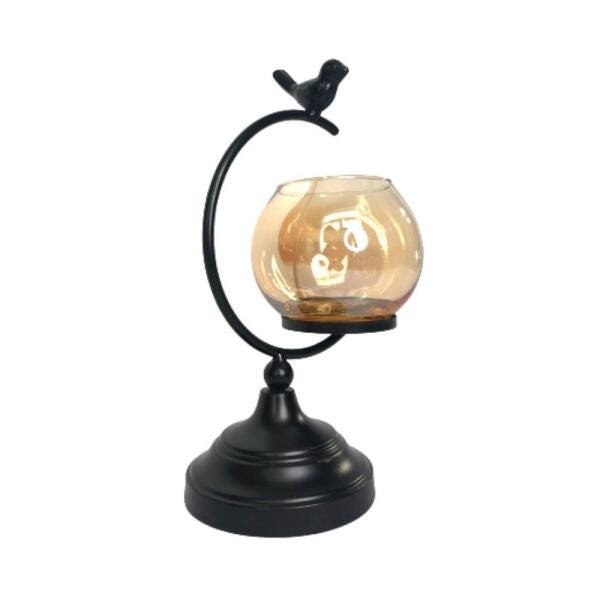 Castiçal Moderno Preto com Suporte para Velas - 1