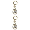 Ver imagem 1 de Chaveiro Dourado Oval Strass Coroa Nossa Senhora Aparecida