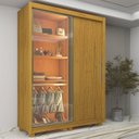 Ver imagem 1 de Guarda-Roupa Solteiro 2 Portas com 1 Porta Reflectante com LED com Pés 100% MDF Royale