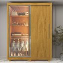 Ver imagem 7 de Guarda-Roupa Solteiro 2 Portas com 1 Porta Reflectante com LED com Pés 100% MDF Royale