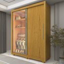 Ver mais imagens de Guarda-Roupa Solteiro 2 Portas com 1 Porta Reflectante com LED com Pés 100% MDF Royale