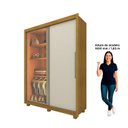 Ver imagem 5 de Guarda-Roupa Solteiro 2 Portas com 1 Porta Reflectante com LED com Pés 100% MDF Royale