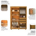 Ver imagem 6 de Guarda-Roupa Solteiro 2 Portas com 1 Porta Reflectante com LED com Pés 100% MDF Royale