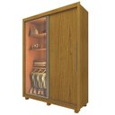 Ver imagem 4 de Guarda-Roupa Solteiro 2 Portas com 1 Porta Reflectante com LED com Pés 100% MDF Royale