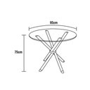 Ver imagem 3 de Sala de Jantar Completa Volga C/ Tampo de Vidro 95cm e 4 Cadeiras Portugal Cromada - Bege -