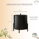 Ver imagem 2 de Kit 4 Lixeira Preta Banheiro Cozinha Level 6 Litros - Édecasamóveis