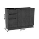 Ver imagem 2 de Balcão Cozinha Modulado Amsterdam Ph 3146 C/ 2 Portas e 3 Gavetas S/ Tampo 120cm Avela Herval