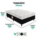 Ver imagem 2 de Cama Box Conjugada Casal Viuvo Ultra Confort Molas Ensacadas Preto Vtech