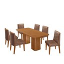 Ver imagem 2 de Conjunto Sala de Jantar Mesa Tampo MDF 6 Cadeiras Sakura Marrom/Marromle/Off White