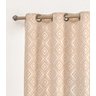 Cortina Estampada Avelã e Palha 3,00m x 2,70m Sala Quarto Ilhós e Varão - Montreal - 3