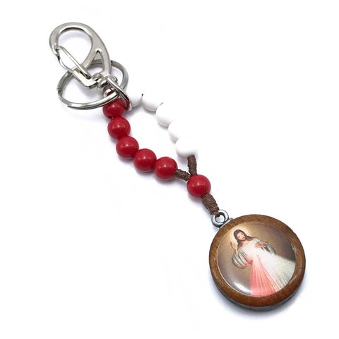 Chaveiro Jesus Misericordioso com Mosquetão Fornecedor 9 F9-ct1-13-c