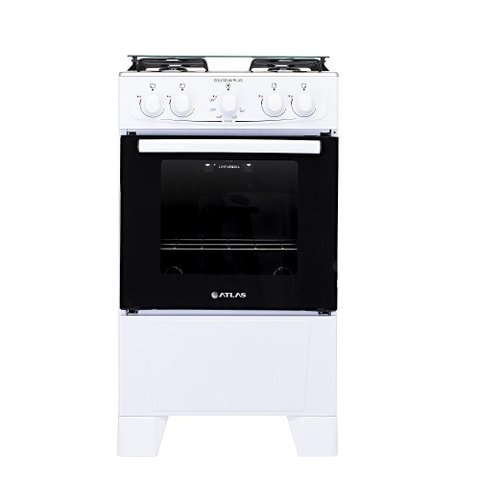 Fogão Atlas 4 Bocas Mesa de Inox Coliseum Plus Branco