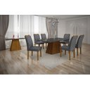 Ver imagem 3 de Mesa de Jantar Slim Retangular Tampo MDF/Vidro 120cm Pampulha New Moveis Leifer Braúna/Chumbo, Copo