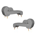 Ver imagem 1 de Kit 02 Divãs Melissa Lado Direito e Esquerdo Linho Cores - DS Estofados - Cinza