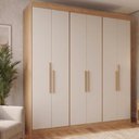 Ver imagem 2 de Guarda-roupa Casal 6 Portas 2 Gavetas 206cm Multimóveis Cr35456 Carvalho Nature/off White
