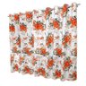 Cortina 3,00m x 2,15m Texturatto - Estampada Floral Laranja - 1