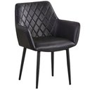 Ver imagem 2 de Kit 4 Cadeiras com Braços Marrakesh Fratini Estofado Matelassê (pu) Preto Base Aço Carbono Preto