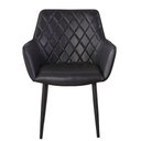 Ver imagem 4 de Kit 4 Cadeiras com Braços Marrakesh Fratini Estofado Matelassê (pu) Preto Base Aço Carbono Preto