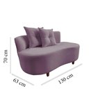 Ver imagem 7 de Namoradeira Sofá Feijão Suria Orgânica Veludo Rosê