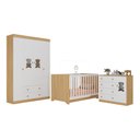 Ver imagem 2 de Quarto de Bebê Completo com Berço Americano 3 em 1 Teddy Multimóveis Mp4644 Madeirado/branco