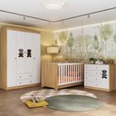Ver imagem 1 de Quarto de Bebê Completo com Berço Americano 3 em 1 Teddy Multimóveis Mp4644 Madeirado/branco